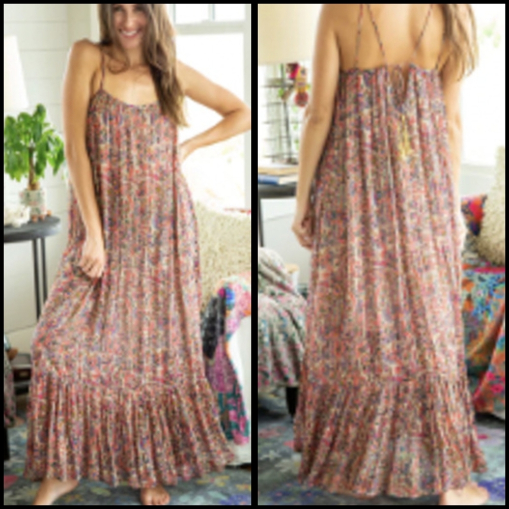 Natural Life Pink Paisley Metallic Sleeveless Dress - Picture 13 of 13